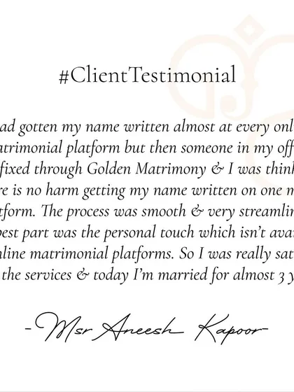 This is why I do what I do. Unlike online platforms, I provide a personal touch that makes all the difference. This testimonial from Mr. Aneesh Kapoor highlights the smooth, streamlined, and satisfying experience I strive to offer every client.