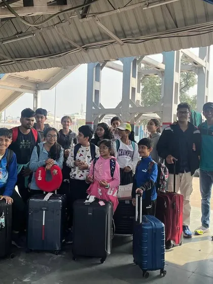 Packed and ready to go. Our athletes at the train station, embarking on a journey to a high-altitude training camp. These experiences build independence and resilience.