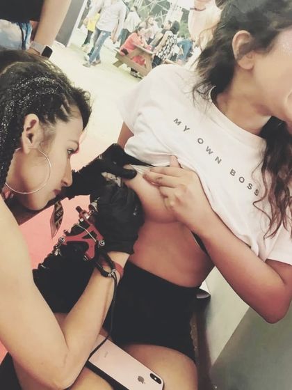 The real, unfiltered moment of getting a tattoo. It can be painful, but the result is always worth it.