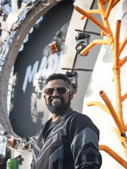 A candid moment at the Sunburn Festival main stage. The scale of the production is immense, and being a part of it is an incredible feeling.