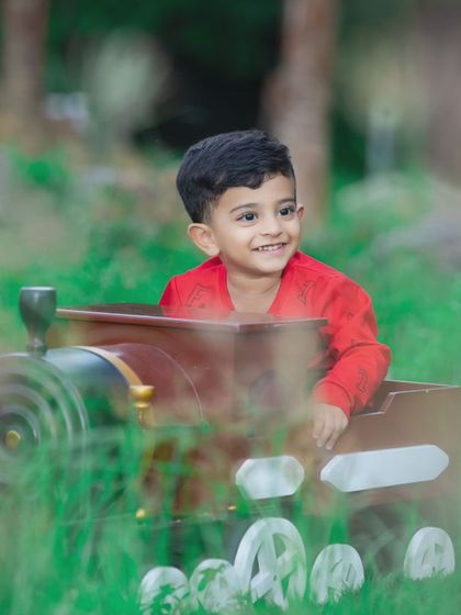 A slightly different angle of the train ride, capturing the joy of this outdoor adventure.