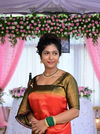 Dressed in a traditional Coorgi saree, I am deeply connected to my Kodavathi heritage. This sense of identity and cultural strength is a core part of who I am and the values I share.