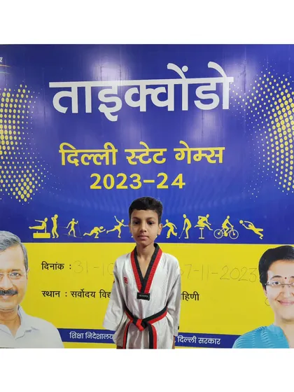 My student Utkarsh Chopra after winning Gold at the Delhi State Games.