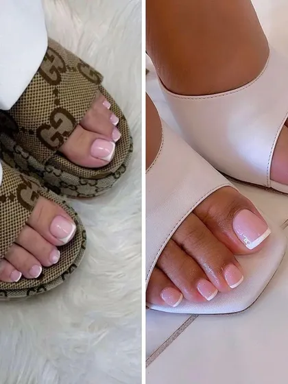A classic French pedicure is always in style. It looks clean and sophisticated whether you're wearing casual slides or elegant heels.