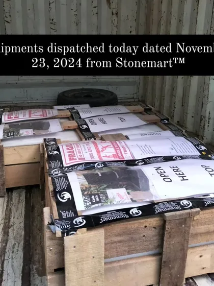 A view inside a transport truck, filled with our securely packed wooden crates ready to head to their new homes.