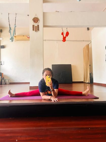 Splits has always been my first love. A moment of quiet practice in the studio, sinking into the middle splits.