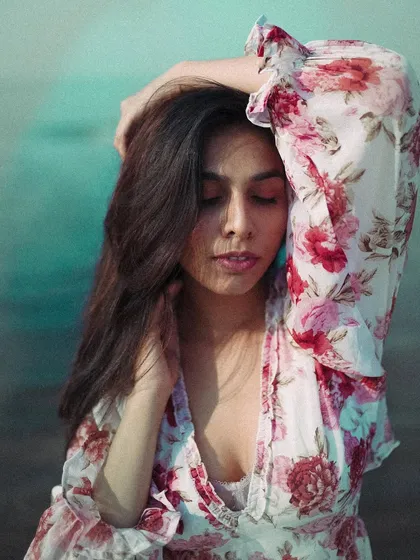 A more introspective moment captured during the same outdoor session. This image shows a different emotion, adding depth and variety to a lifestyle or portfolio collection.