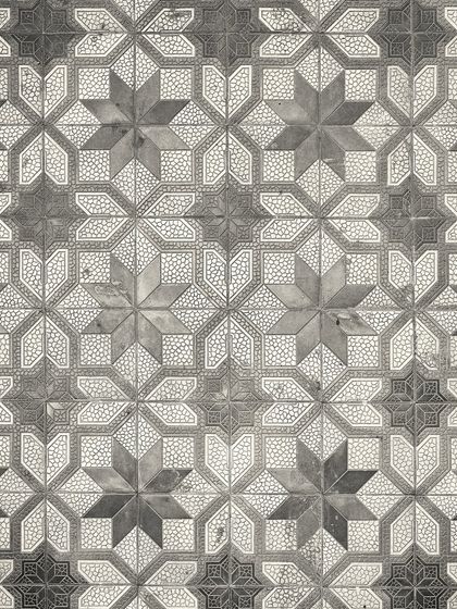 A close-up of the beautiful, intricate tilework at Jollygunj. Even in grayscale, the pattern and texture make a strong design statement.
