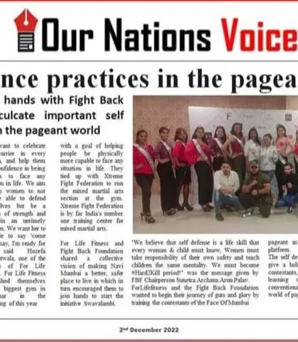 An article in "Our Nations Voice" covering a self-defense workshop I conducted for a pageant. It's important to teach women to be warriors and take responsibility for their own safety.