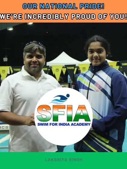 Our national pride, Lakshita Singh, who represented Team Haryana at the National School Games. A true role model for our younger swimmers.