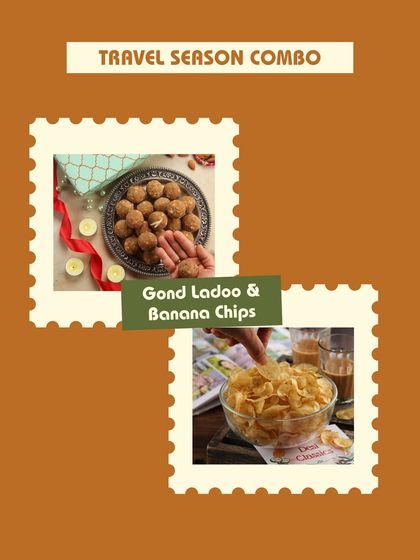 Our travel season combo is perfect for when you're on the go. It features mess-free, easy-to-carry snacks like Gond Ladoo and Banana Chips, so you never have to travel hungry.