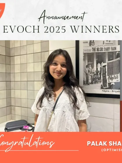 Our EVOCH Award winner for Optimism from Bangalore. Her positivity helps keep the team motivated and children engaged.
