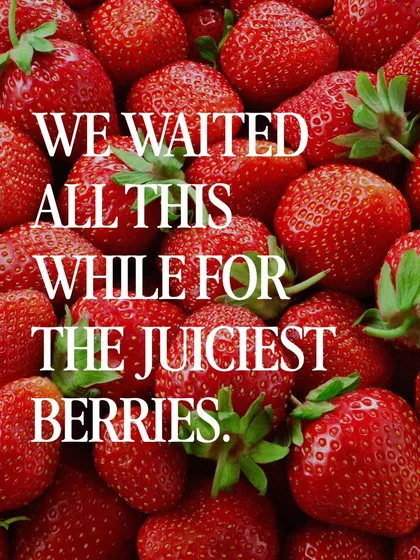 We always wait for the season's best produce. This image teases the arrival of the juiciest berries for our much-awaited strawberry menu.
