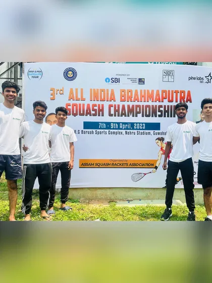 The team posing at the Brahmaputra Squash Open. Every tournament is an opportunity to prove our hard work pays off.