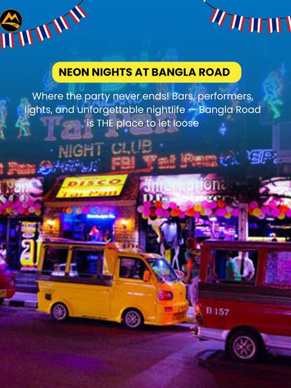 Neon nights at Bangla Road in Phuket. This is where the party never ends. The street is packed with bars, performers, and unforgettable nightlife.