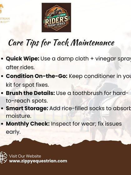 Proper tack maintenance is non-negotiable for safety and longevity. We share our top care tips, like using a damp cloth after rides and doing monthly checks for wear and tear.