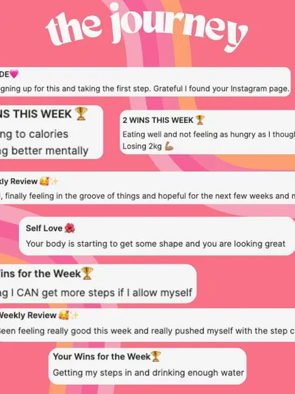 More check-in wins from my working mum client. She's sticking to her calories, feeling better mentally, and realizing she's capable of more than she thought.
