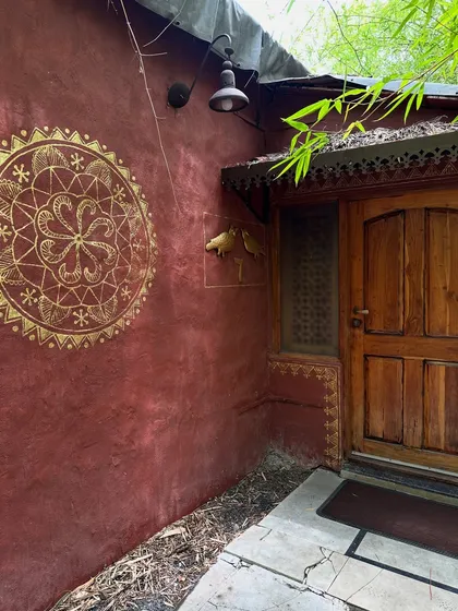 The forest is you, and you are the forest. The beautiful, earthy entrance to one of our rooms at the retreat, reminding us of our deep connection to nature.