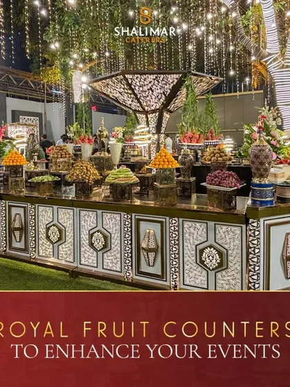 Our Royal Fruit Counters are designed to be a feast for the eyes. We believe in grand presentations, and this elaborate display of fresh, exotic fruits enhances the visual appeal of your event while offering a healthy, refreshing option for guests.