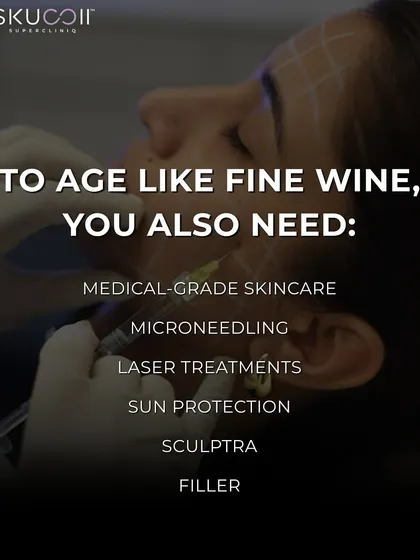 To age like fine wine, your skin needs more than just wrinkle relaxation. I incorporate medical grade skincare, collagen stimulators like Sculptra, and dermal fillers into my treatment plans to address all aspects of skin aging.