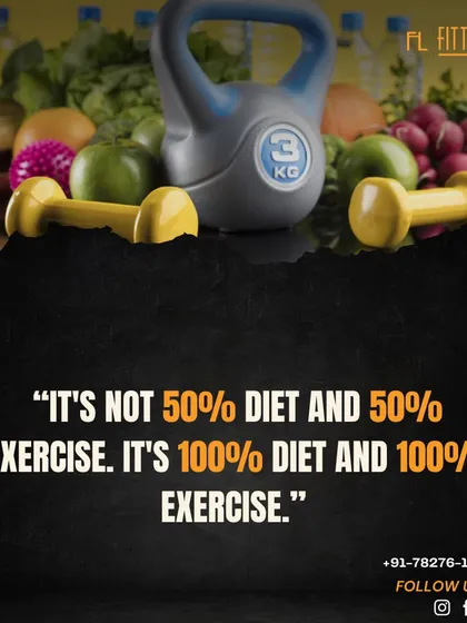 Our philosophy is simple: you can't separate diet and exercise. To achieve real, lasting results, you need to give your full commitment to both. This image, showing weights and healthy food, represents the balanced, all-in approach we take with our nutritional guidance.