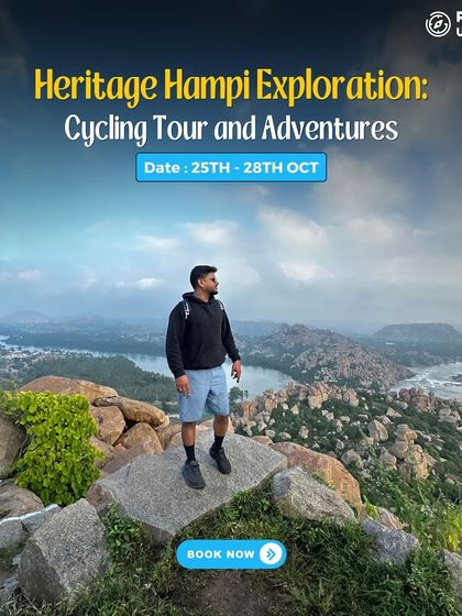 A lone trekker gazes out over the incredible landscape of Hampi. This is a place to lose yourself in history and find yourself in nature.