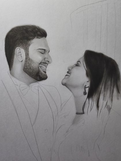 Another progress shot, illustrating how I build up layers of graphite to create realistic skin tones and expressions.