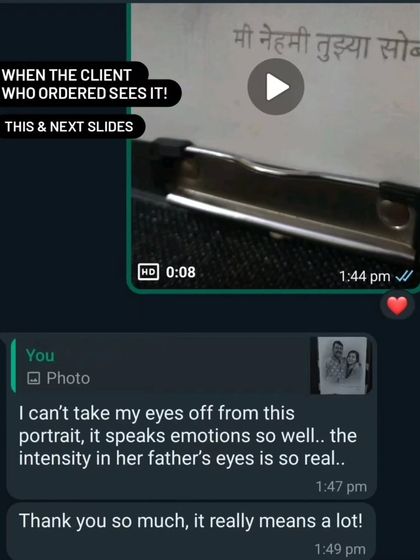 "I can't take my eyes off from this portrait, it speaks emotions so well." Feedback like this confirms that I was able to capture the spirit of the person, which is my ultimate goal.