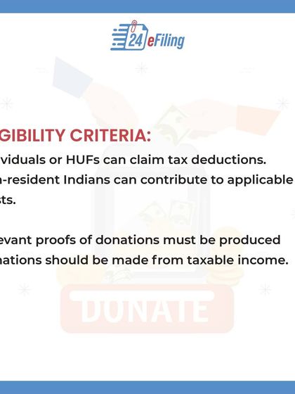 To claim a deduction under Section 80G, individuals, HUFs, and even NRIs are eligible. You must provide proof of donation, and the contribution should be made from your taxable income.