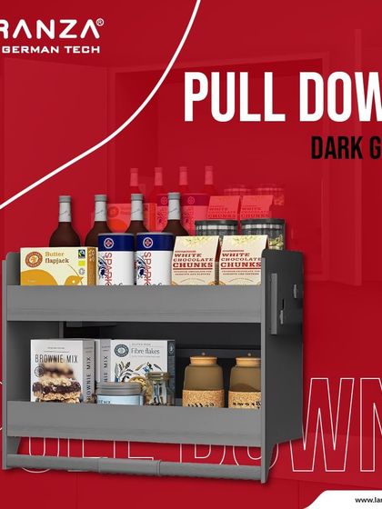 This pull-down unit in dark grey offers magnificent grandeur. The components work like clockwork, moving smoothly and effortlessly for a truly premium feel.