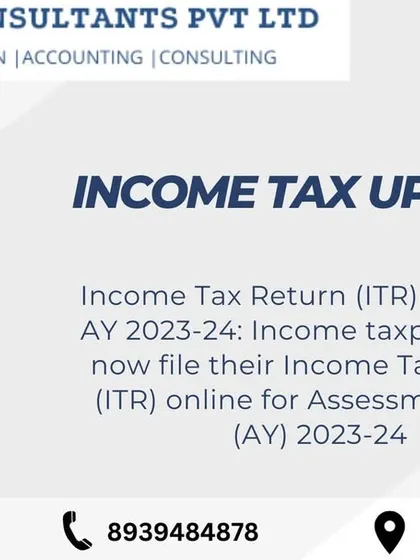 An official update from the Income Tax Department announcing that the online portal is open for filing Income Tax Returns for the Assessment Year 2023-24.