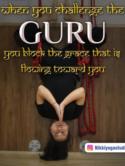 This graphic highlights a core principle of our studio. The image of a student in a rope-supported inversion reminds us to trust the guidance offered in our practice.