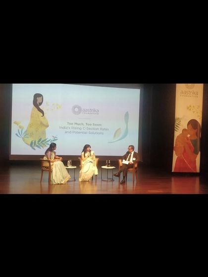 A photo from the panel discussion on rising C-section rates in India. It was a pleasure to meet and learn from experts in the field who are dedicated to improving maternal health and well-being.