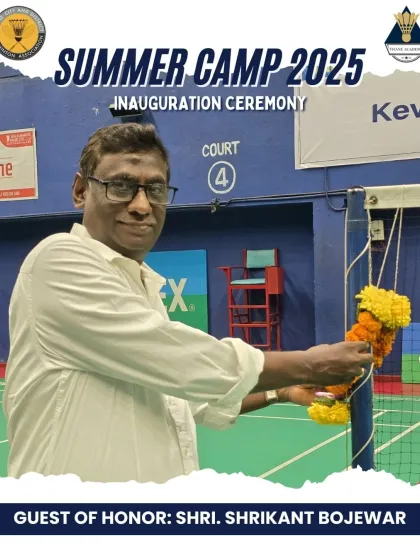 Guest of Honor Shri. Shrikant Bojewar, Resident Editor of Maharashtra Times, at the inauguration ceremony of our national level summer camp.