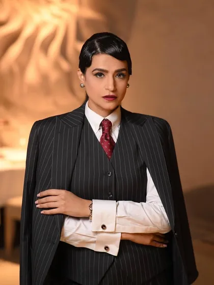 This is where makeup becomes storytelling. For this unique editorial concept, I created a powerful, old-money aesthetic with sharp, clean lines, a deep berry lip, and sculpted features. It’s a look that commands attention with its quiet confidence and timeless authority.