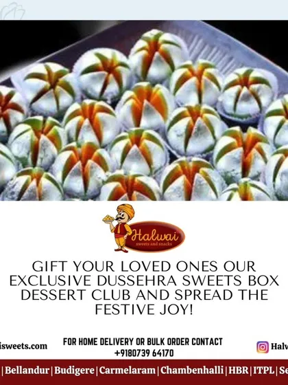 Another view of our exclusive Dussehra Sweets Box, featuring beautifully crafted flower-shaped mithai. A perfect gift to make celebrations sweeter.