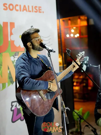 Another moment from the SoulJams stage, lost in the music. Live performances are where I feel most connected to the audience and the songs.