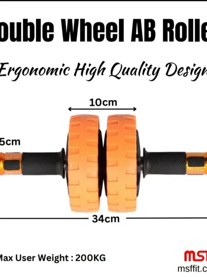 The dimensions and max user weight (200KG) of our robust AB Roller.