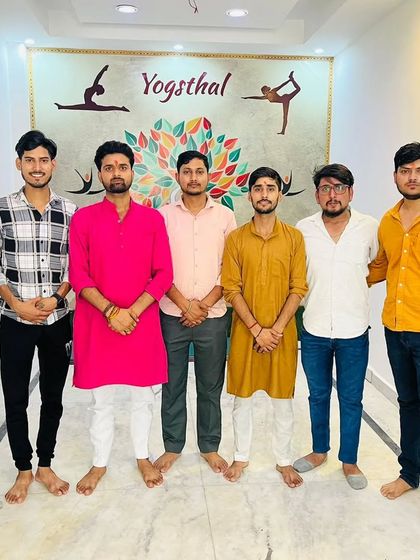 With the team at our new associate center, Yogsthal, in Anand Vihar. We are expanding our reach to make quality yoga classes accessible to more people.