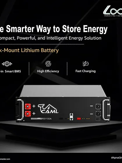 The CAML rack-mount lithium battery is the smarter way to store energy. Its built-in smart BMS, high efficiency, and fast charging capabilities make it a powerful and intelligent solution for any backup power need.