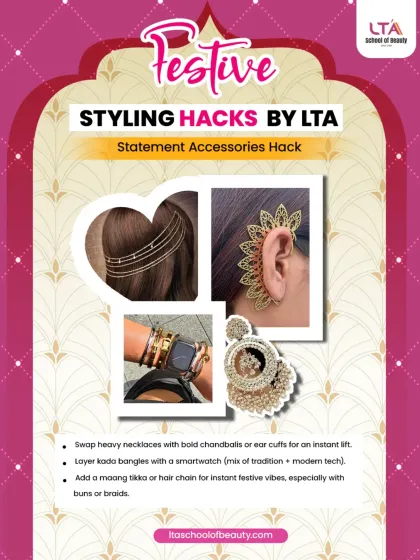Sometimes, accessories do all the talking. Learn how to make a statement by swapping heavy necklaces for bold chandbalis or ear cuffs, and layering traditional bangles with modern tech for an instant style lift.