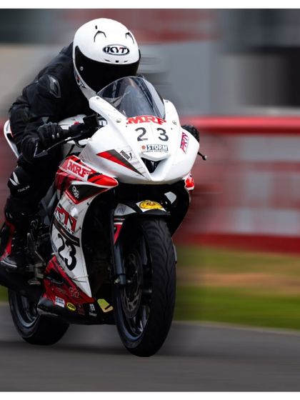 A motion-blur shot of our rider Suchitra G, who showed impressive progress in the girls' category during the INMRC season.