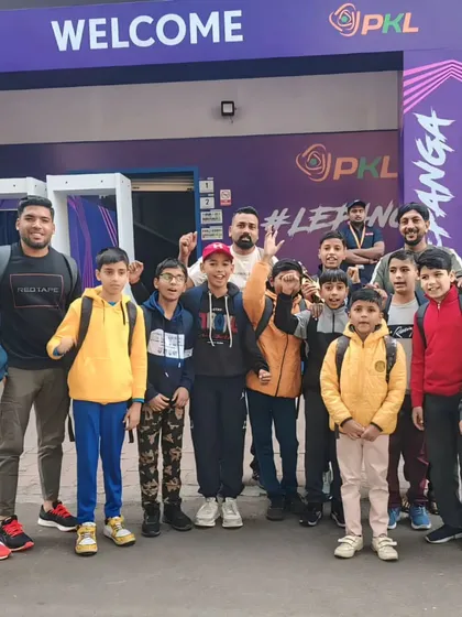 The team visiting a Pro Kabaddi League (PKL) event. Exposing my players to the professional environment is a key part of their development.