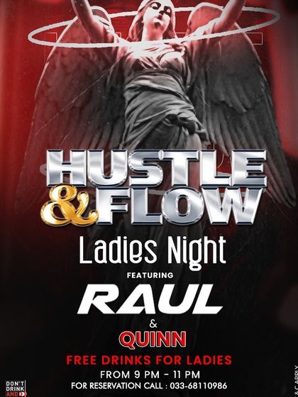 Poster for a "Hustle & Flow" Ladies Night, a recurring event I was a part of.