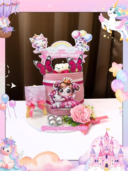 This beautifully designed unicorn hamper is perfect for a little princess's birthday.