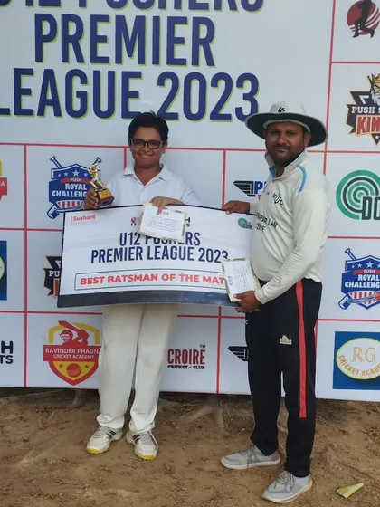 Our boys celebrating their second win in the Pushers Premier League 2023. Here is the Best Batsman of the Match.