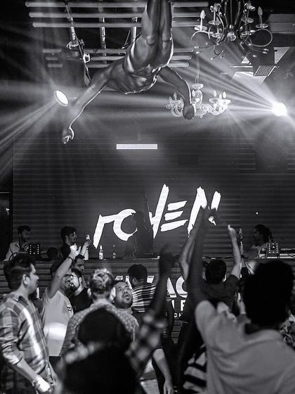 A duplicate black and white shot from Mikachi Club, Pune.