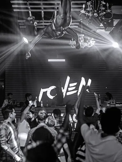 A duplicate black and white shot from Mikachi Club, Pune.