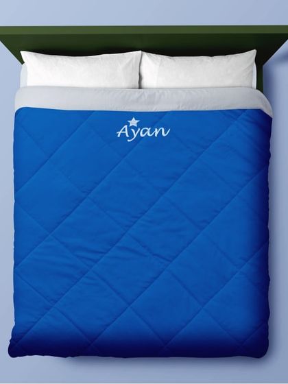 Our personalised comforters are AC-friendly and provide a luxurious layer of warmth for a comfortable night's sleep.