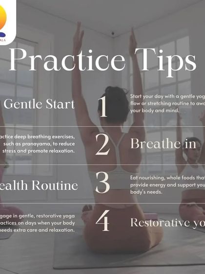 Here are some simple practice tips to start your journey towards a more balanced life. A gentle start to your day, deep breathing, a healthy routine, and restorative yoga can make a world of difference.